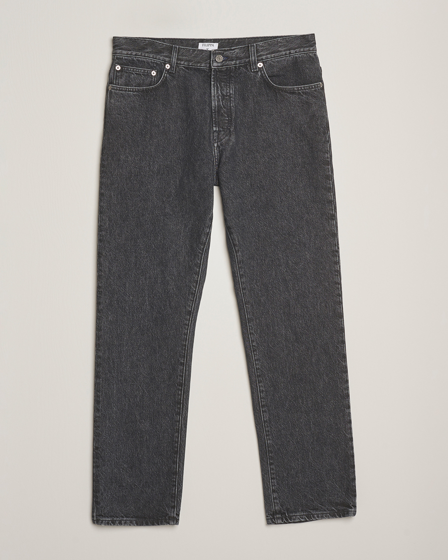 Herren | Hosen | Filippa K | Tapered Cropped Jeans Washed Black