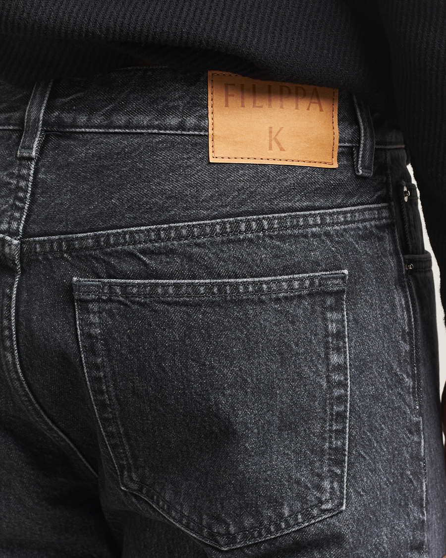 Herren | Hosen | Filippa K | Tapered Cropped Jeans Washed Black