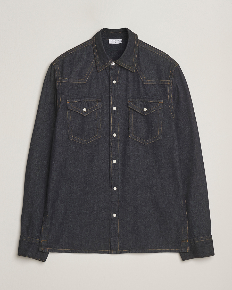 Herren | Hemden | Filippa K | Western Denim Shirt Rinsed Blue Wash