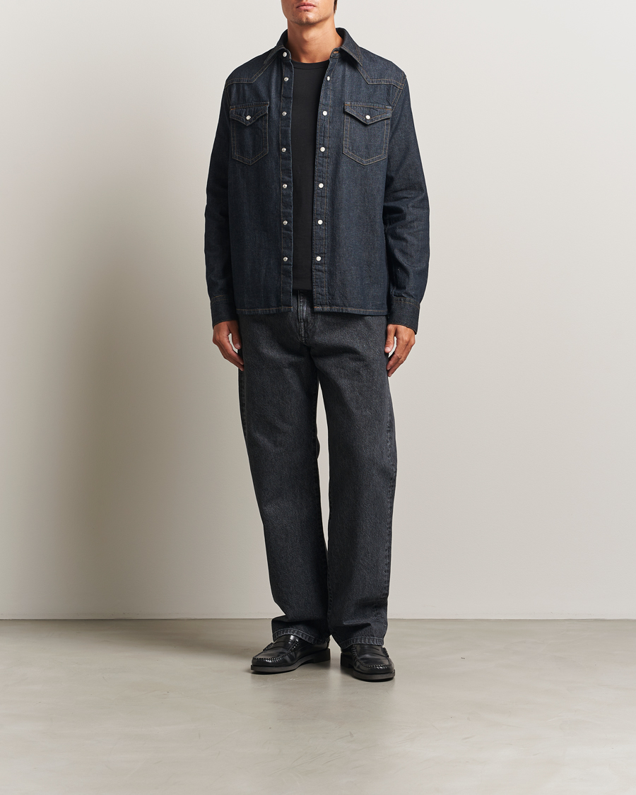 Herren | Hemden | Filippa K | Western Denim Shirt Rinsed Blue Wash