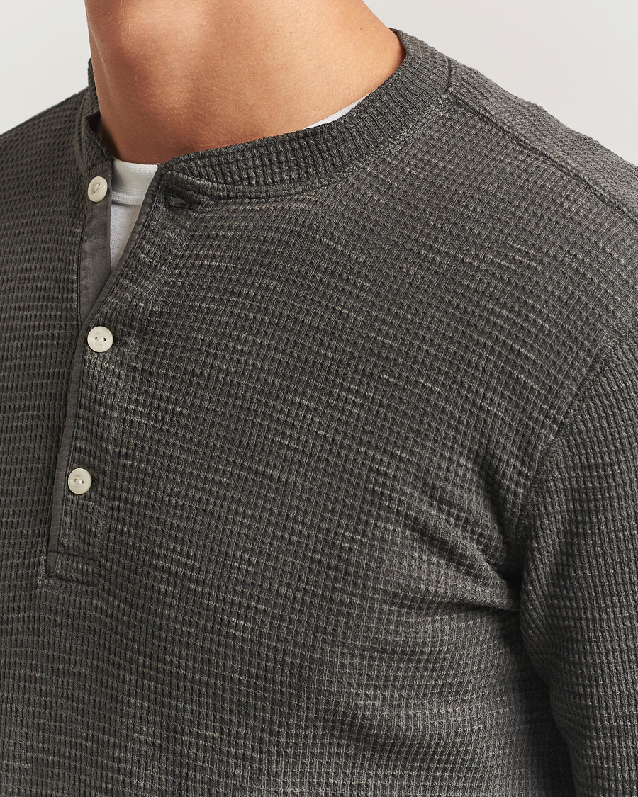 Herren | Pullover | RRL | Long Sleeve Henley Faded Black