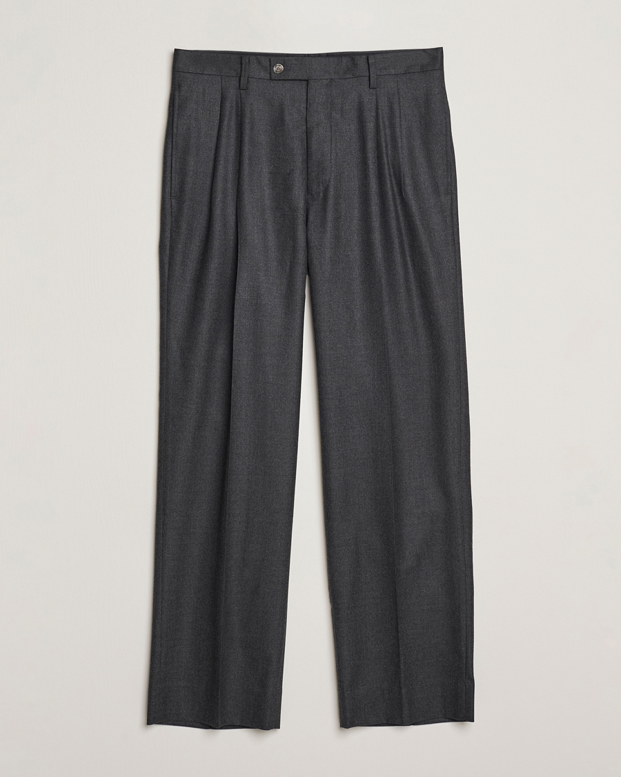 Herren | Hosen | Auralee | Superlight Flannel Slacks Charcoal