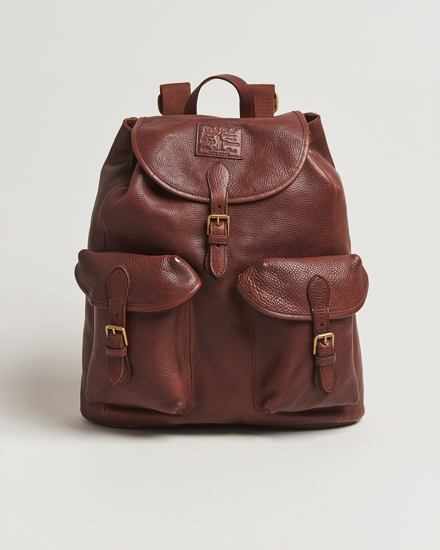 Herren | Polo Ralph Lauren Washed Heritage Leather Backpack British Tan | Polo Ralph Lauren | Washed Heritage Leather Backpack British Tan