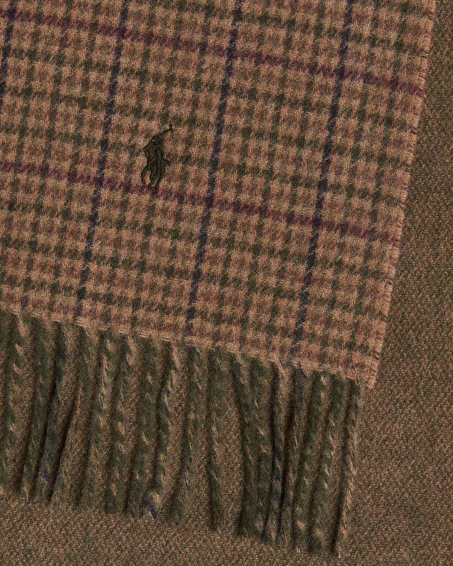 Herren | Polo Ralph Lauren Wool Blend Scarf Olive Check | Polo Ralph Lauren | Wool Blend Scarf Olive Check
