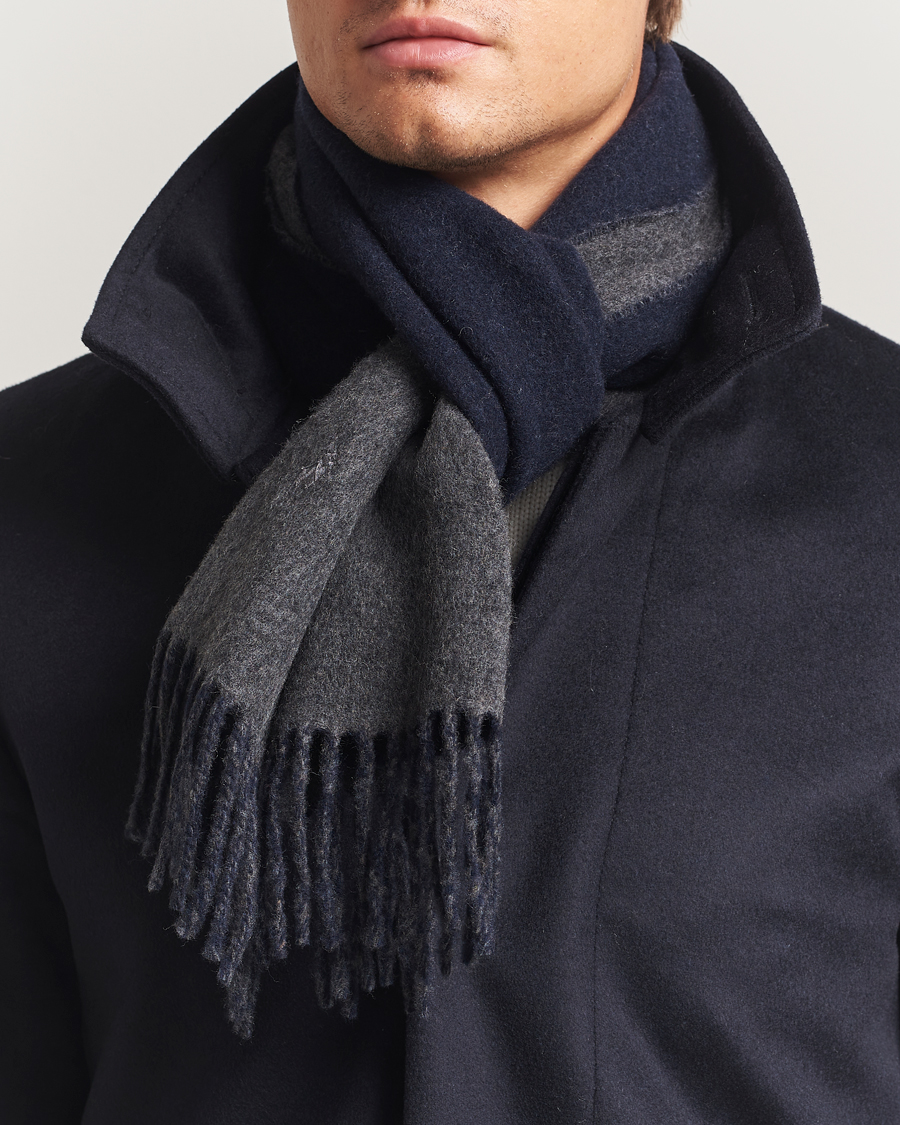 Herren | Polo Ralph Lauren Reversible Wool Scarf Navy/Charcoal | Polo Ralph Lauren | Reversible Wool Scarf Navy/Charcoal