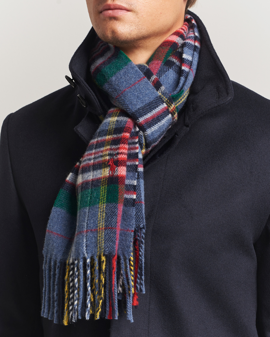 Herren | Polo Ralph Lauren Classic Wool Scarf Blue Multi | Polo Ralph Lauren | Classic Wool Scarf Blue Multi