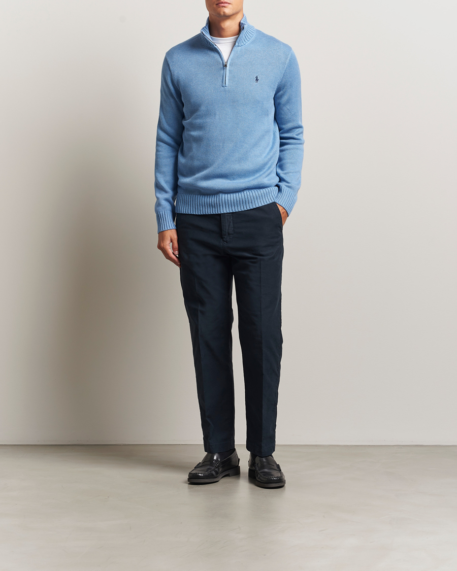 Herren | Pullover | Polo Ralph Lauren | Cotton Pullover Half Zip Soft Royal Heather
