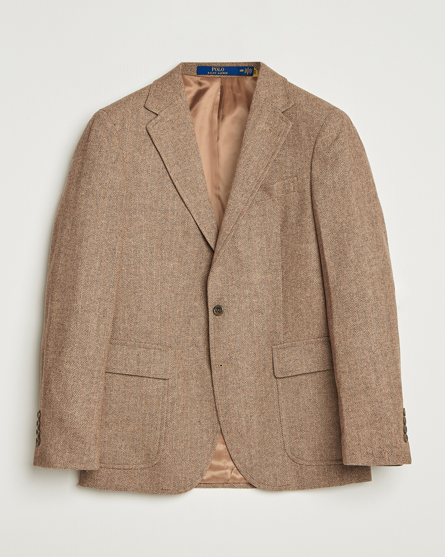 Herren | Sakkos | Polo Ralph Lauren | Single Breasted Herringbone Sportcoat Brown/Tan