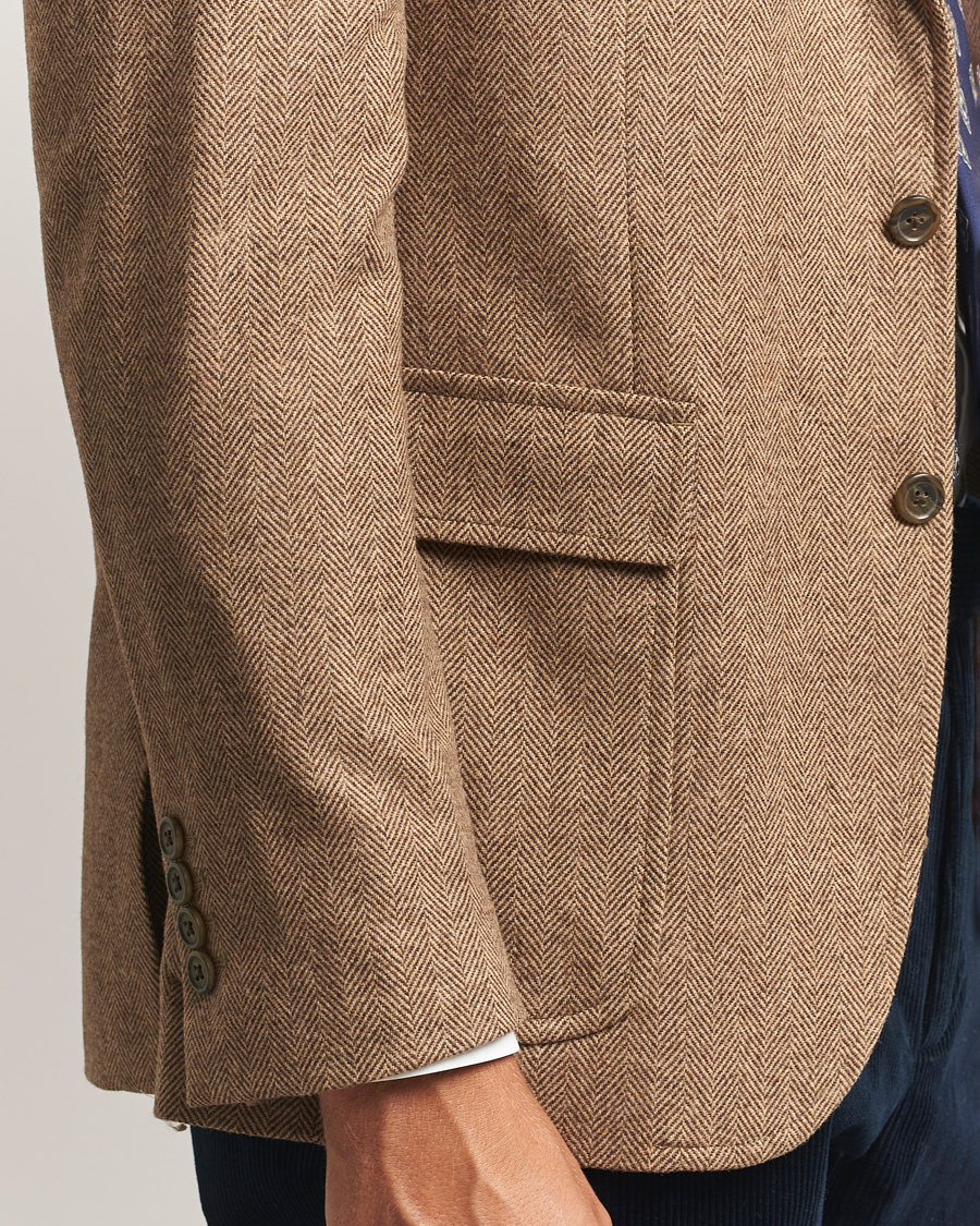 Herren | Sakkos | Polo Ralph Lauren | Single Breasted Herringbone Sportcoat Brown/Tan
