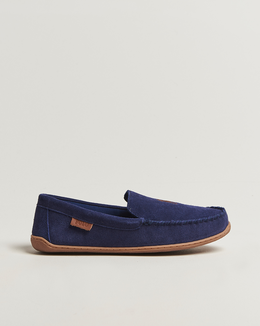 Herren | Polo Ralph Lauren Brenan Slipper Navy Suede | Polo Ralph Lauren | Brenan Slipper Navy Suede