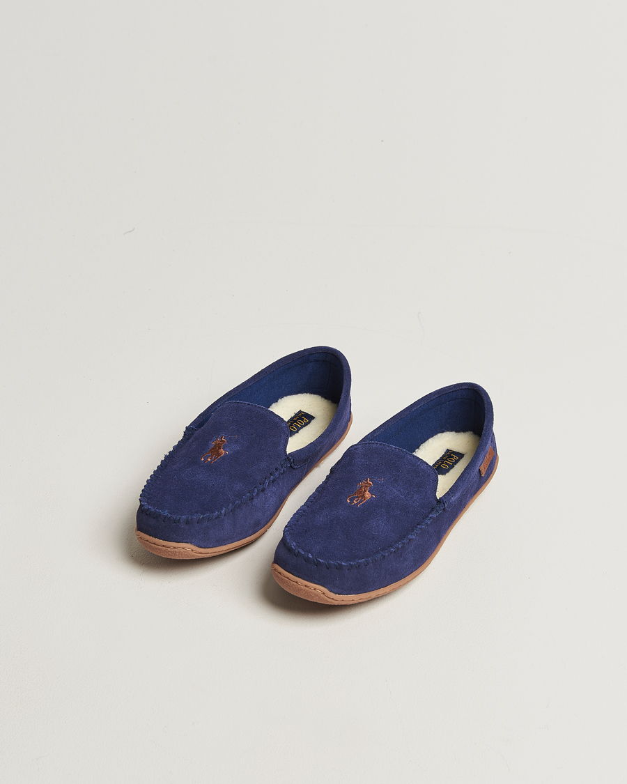 Herren | Polo Ralph Lauren Brenan Slipper Navy Suede | Polo Ralph Lauren | Brenan Slipper Navy Suede