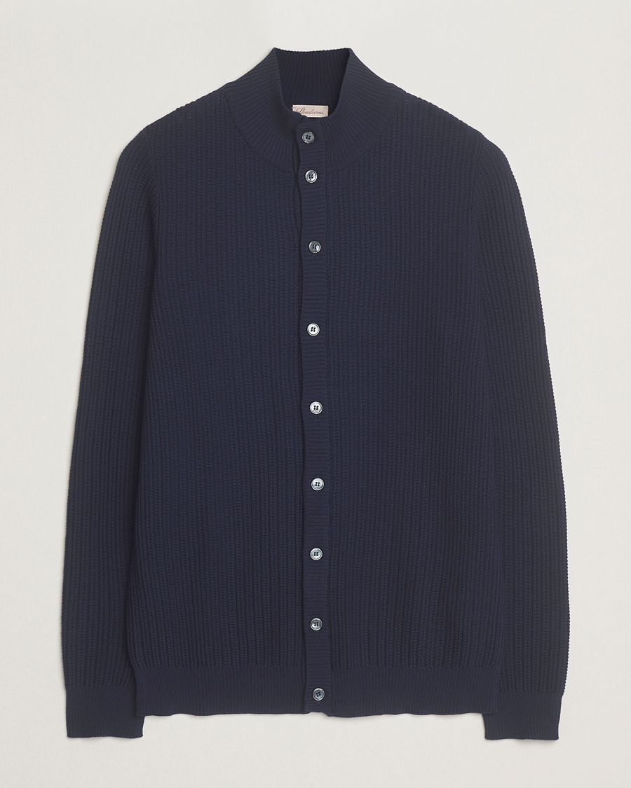 Herren | Pullover | Stenströms | Knitted Structure Cardigan Navy