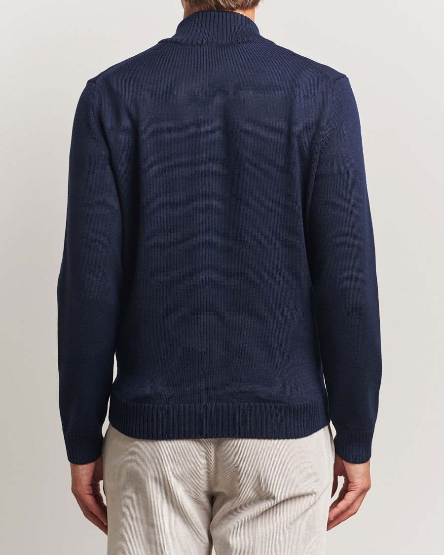 Herren | Pullover | Stenströms | Chunky Knitted Merino Cardigan Navy