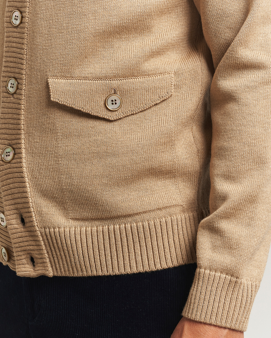 Herren | Pullover | Stenströms | Chunky Knitted Merino Cardigan Beige