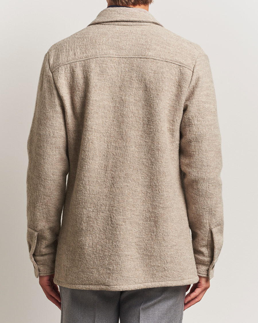 Herren | Hemden | Stenströms | Felted Wool Overshirt Beige