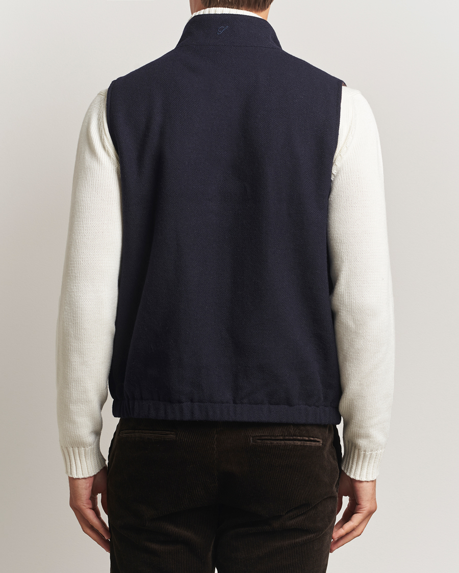 Herren | Westen | Stenströms | Reversible Wool Vest Navy