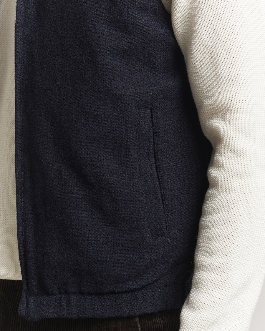 Herren | Westen | Stenströms | Reversible Wool Vest Navy