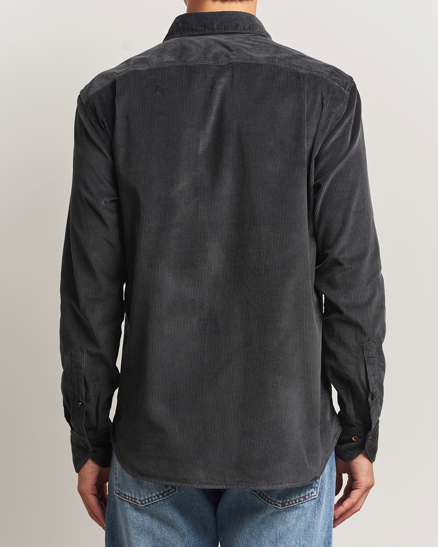 Herren | Hemden | Stenströms | Regular Fit Cord Pocket Shirt Dark Green