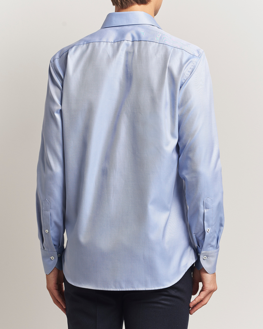 Herren | Hemden | Stenströms | Regular Fit Superior Twill Contrast Shirt Blue