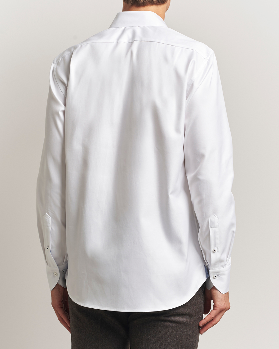 Herren | Hemden | Stenströms | Regular Fit Superior Twill Contrast Shirt White