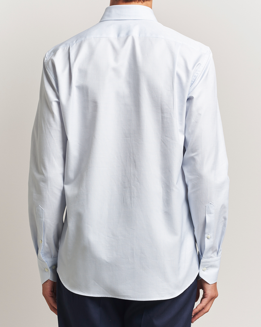 Herren | Hemden | Stenströms | Regular Fit Small Check Cut Away Shirt White