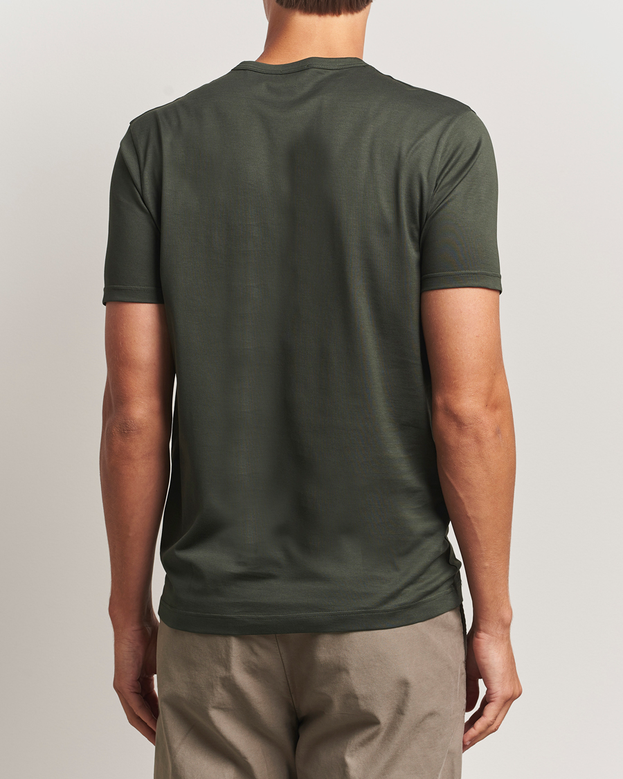 Herren | T-Shirts | Sunspel | Crew Neck Q82 Cotton T-Shirt Dark Green