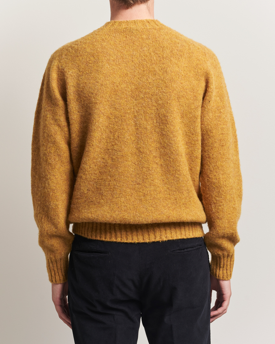 Herren | Pullover | Sunspel | Brushed Shetland Crew Neck Saffron