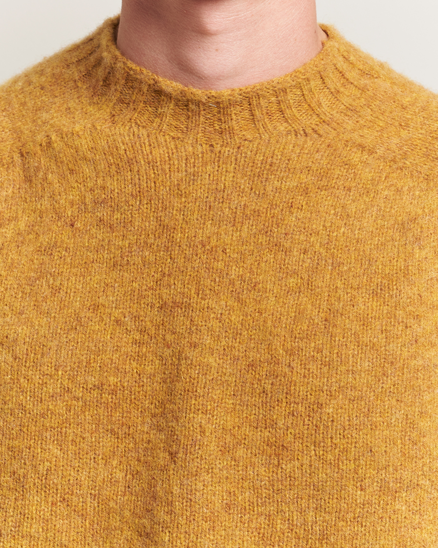 Herren | Pullover | Sunspel | Brushed Shetland Crew Neck Saffron