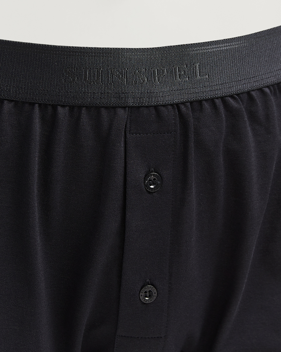Herren | Unterwäsche | Sunspel | Superfine Two Button Cotton Black