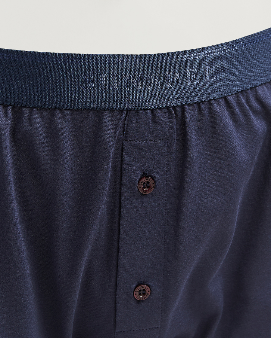 Herren | Unterwäsche | Sunspel | Superfine Two Button Cotton Navy