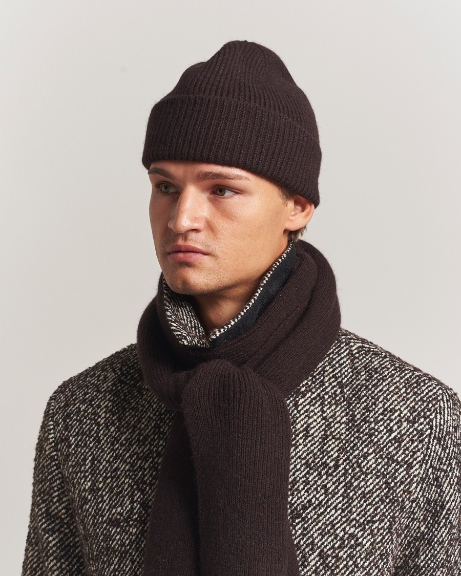Herren | Le Bonnet Lambswool/Caregora Beanie Espresso | Le Bonnet | Lambswool/Caregora Beanie Espresso