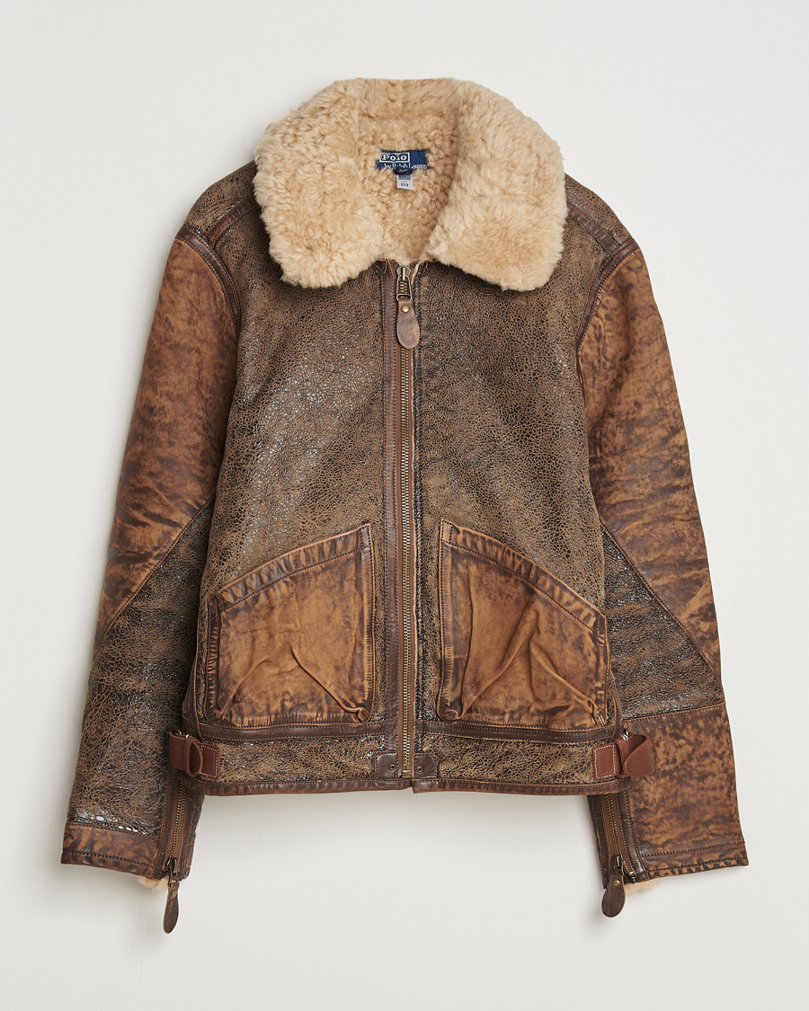 Herren | Jacken | Polo Ralph Lauren | Sherling Lined Bomber Jacket Brown Earth