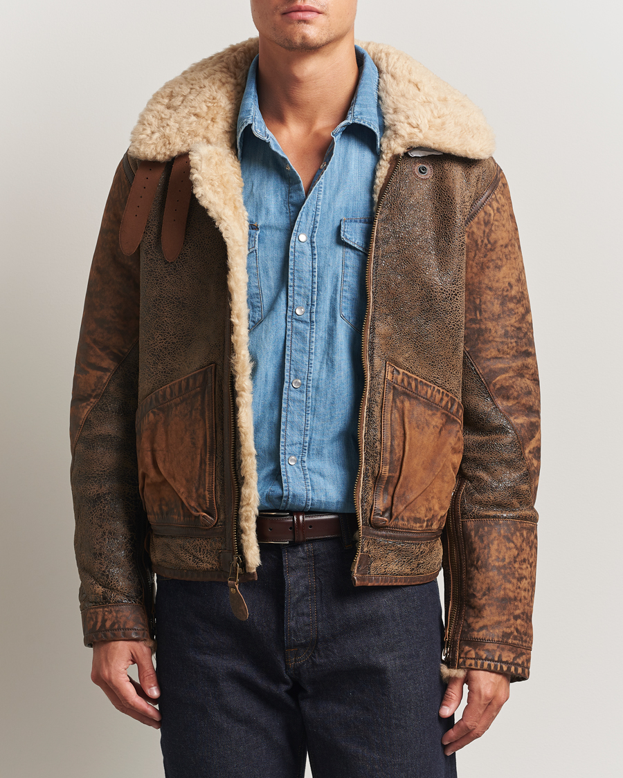 Herren | Jacken | Polo Ralph Lauren | Sherling Lined Bomber Jacket Brown Earth