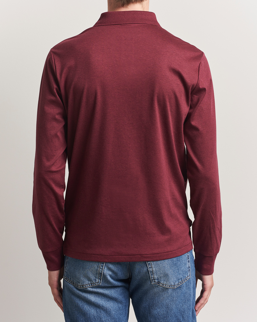 Herren | Poloshirts | Polo Ralph Lauren | Pima Cotton Custom Slim Fit LS Polo Spring Wine Heather