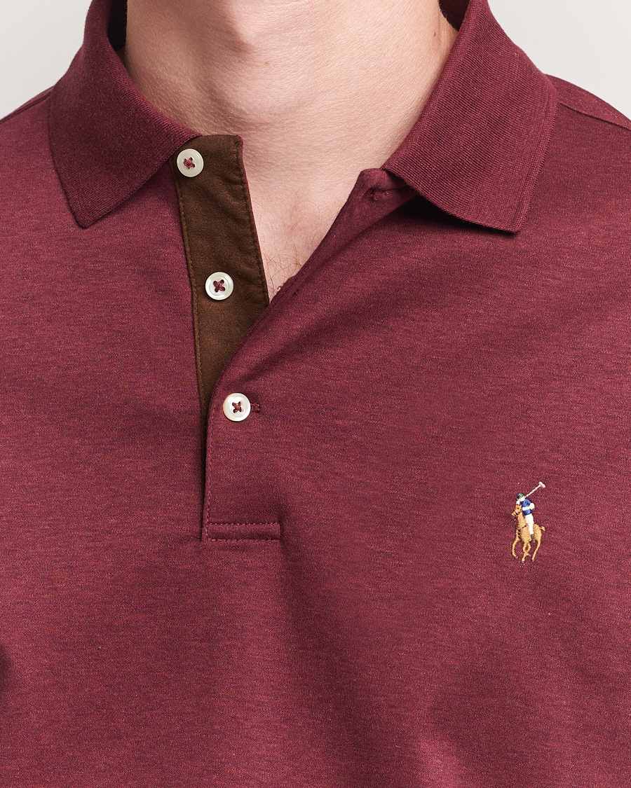 Herren | Poloshirts | Polo Ralph Lauren | Pima Cotton Custom Slim Fit LS Polo Spring Wine Heather