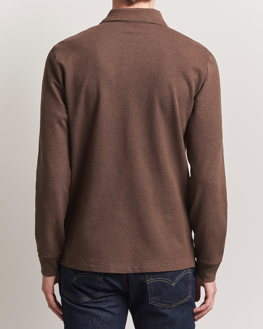 Herren | Pullover | Polo Ralph Lauren | Custom Slim Fit Long Sleeve Polo Nutmeg Brown Heather