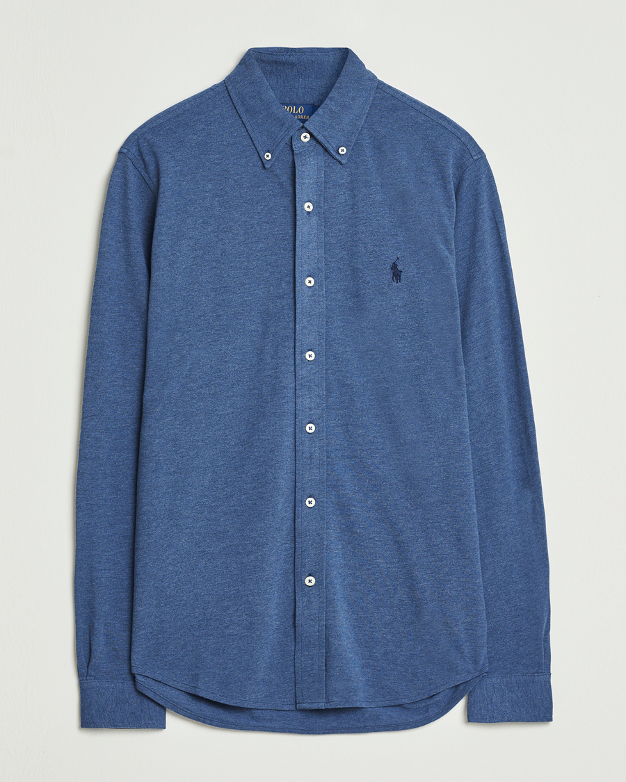 Herren | Hemden | Polo Ralph Lauren | Featherweight Mesh Shirt Derby Blue Heather