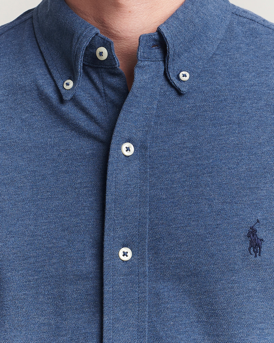 Herren | Hemden | Polo Ralph Lauren | Featherweight Mesh Shirt Derby Blue Heather