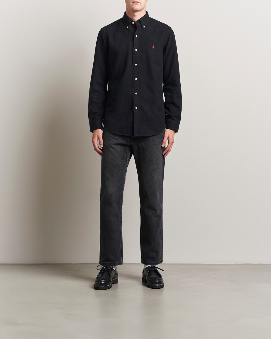 Herren | Hemden | Polo Ralph Lauren | Custom Fit Brushed Flannel Shirt Polo Black