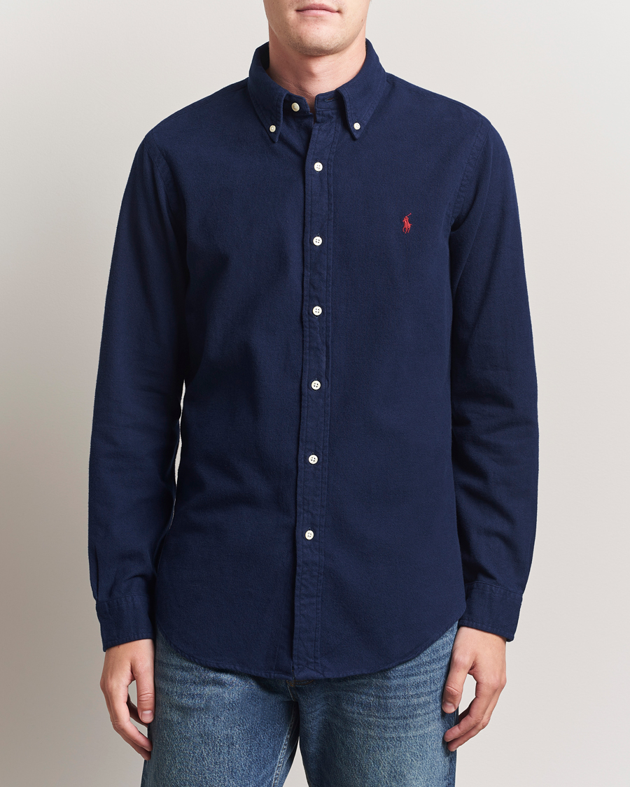Herren | Hemden | Polo Ralph Lauren | Custom Fit Brushed Flannel Shirt Newport Navy