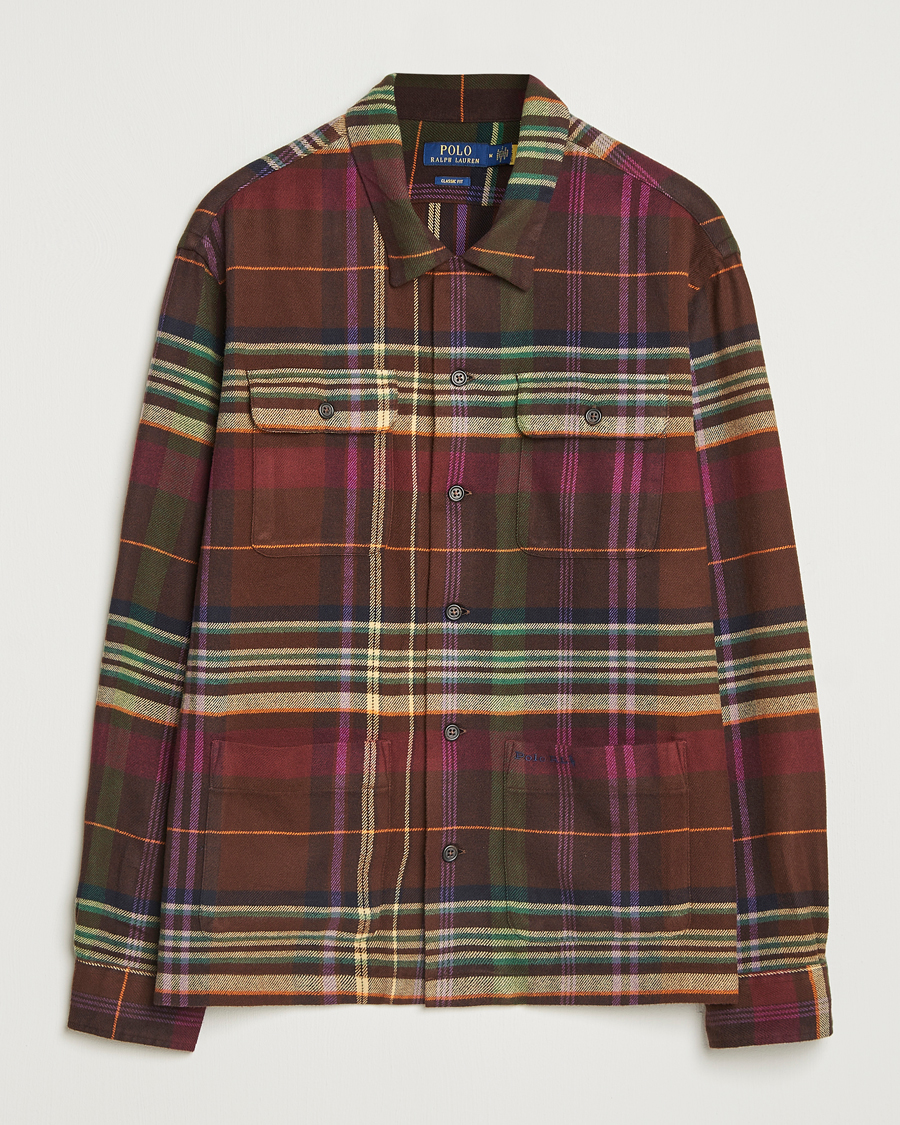 Herren | Hemden | Polo Ralph Lauren | Brushed Flannel Pocket Shirt Brown/Green