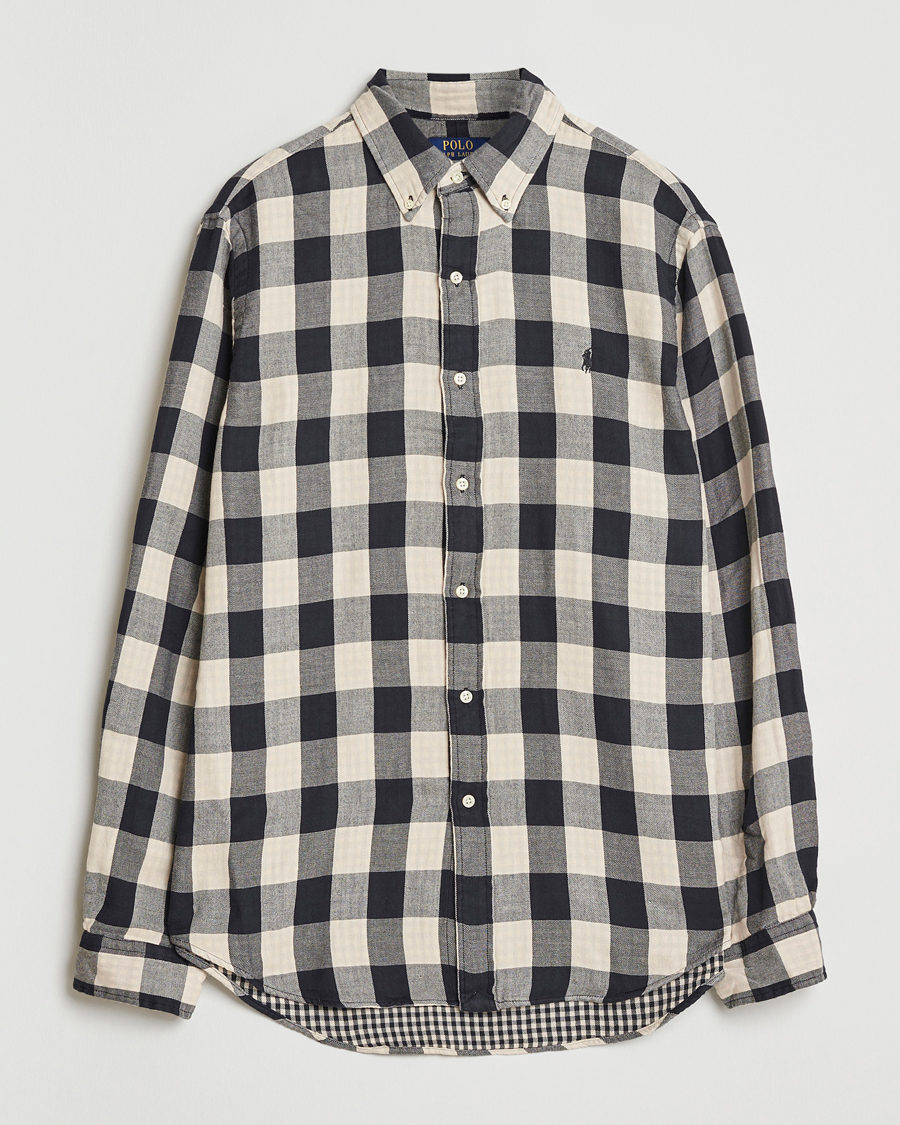 Herren | Hemden | Polo Ralph Lauren | Custom Fit Double Faced Checked Shirt Cream/Black