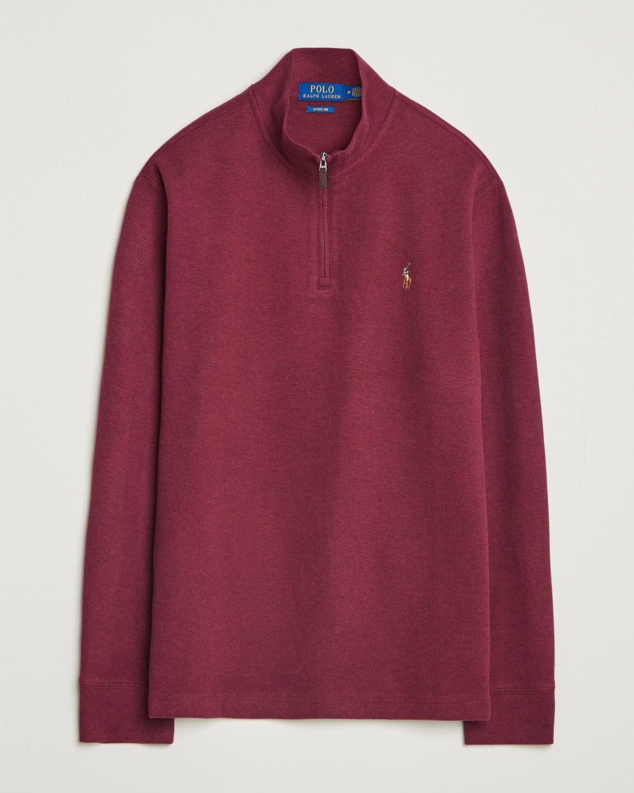 Herren | Pullover | Polo Ralph Lauren | Double Knit Jaquard Half Zip Sweater Wine Heather