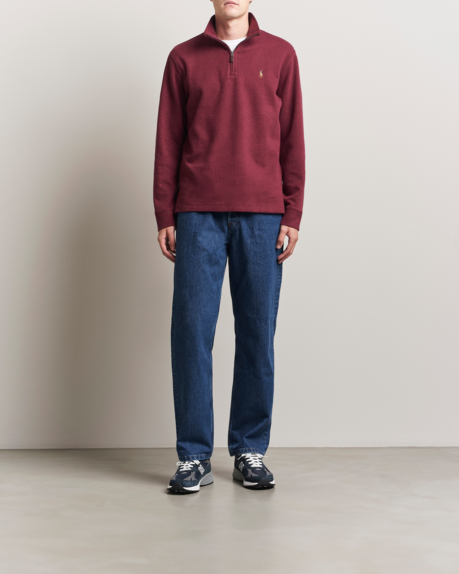 Herren | Pullover | Polo Ralph Lauren | Double Knit Jaquard Half Zip Sweater Wine Heather