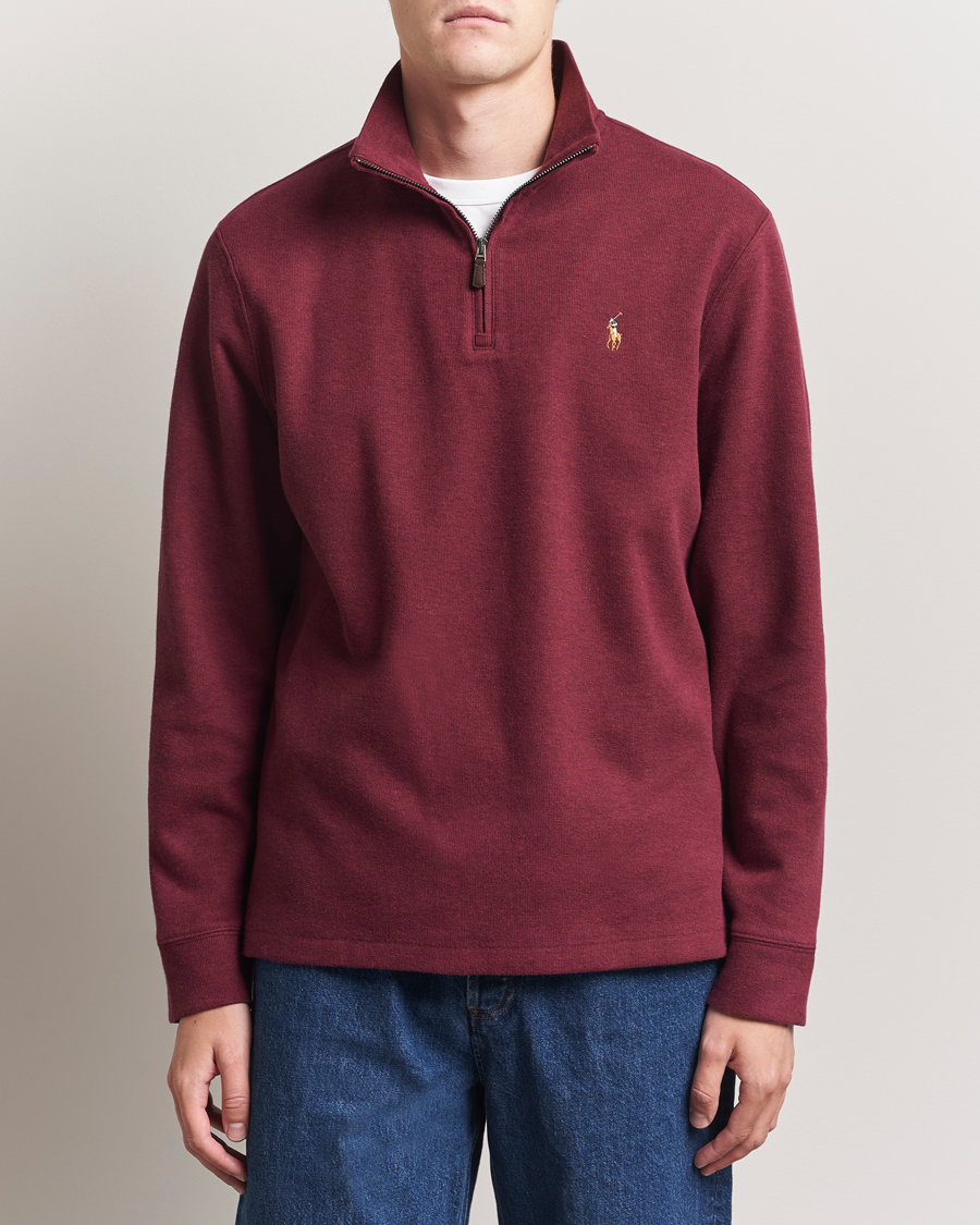Herren | Pullover | Polo Ralph Lauren | Double Knit Jaquard Half Zip Sweater Wine Heather