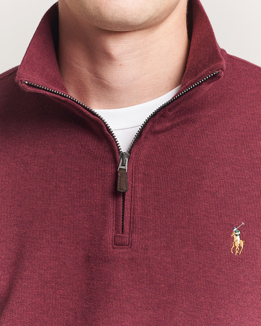 Herren | Pullover | Polo Ralph Lauren | Double Knit Jaquard Half Zip Sweater Wine Heather