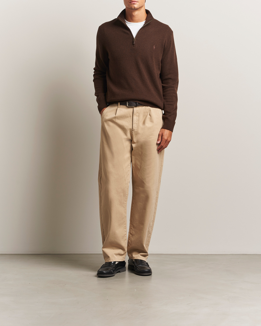 Herren | Pullover | Polo Ralph Lauren | Merino Half-Zip Sweater Cacao Brown Heather