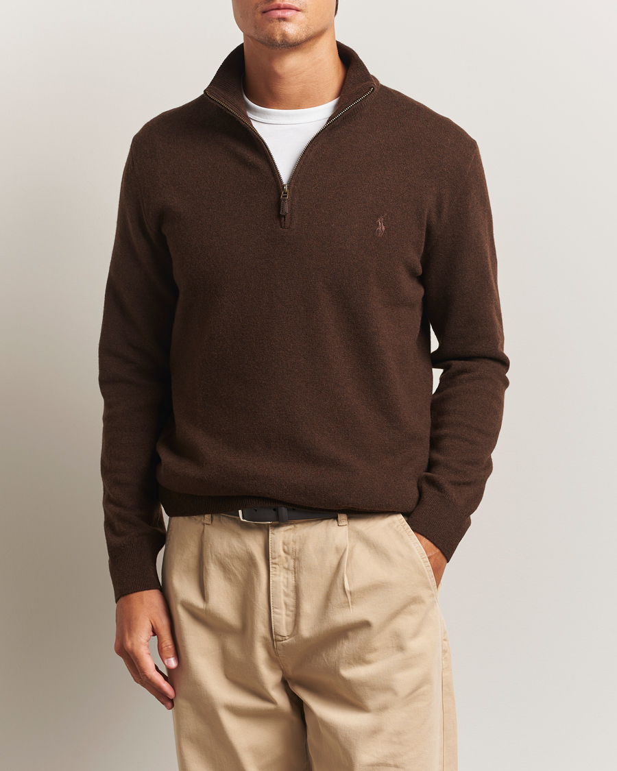 Herren | Pullover | Polo Ralph Lauren | Merino Half-Zip Sweater Cacao Brown Heather