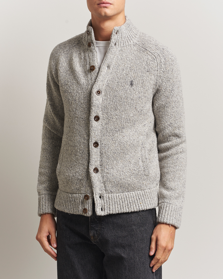 Herren | Pullover | Polo Ralph Lauren | Wool Blend Button Cardigan Grey Marl
