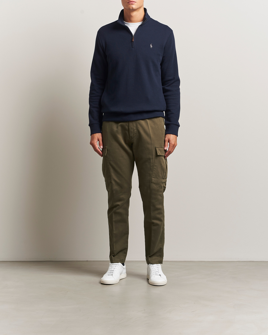 Herren | Pullover | Polo Ralph Lauren | Double Knit Jaquard Half Zip Sweater Aviator Navy